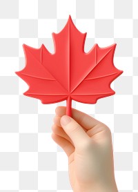 PNG Hand holding a maple leaf plant solution finger. AI generated Image by rawpixel.