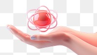 PNG Hand holding an atom adult art technology. AI generated Image by rawpixel.