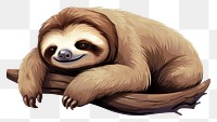 PNG  Sloth wildlife drawing cartoon. AI generated Image by rawpixel.