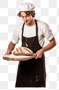 PNG  A baker making bread bakery adult food. AI generated Image by rawpixel.