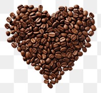 PNG  Coffee beans shape heart white background. AI generated Image by rawpixel.