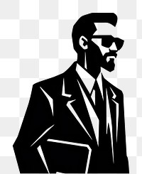 PNG  Businessman white background sunglasses silhouette. AI generated Image by rawpixel.