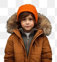 PNG  A kid wearing a winter jacket portrait photo hood. AI generated Image by rawpixel.