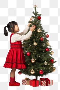 PNG  Christmas tree child plant girl. AI generated Image by rawpixel.