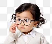 PNG Portrait glasses baby contemplation. AI generated Image by rawpixel.