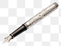 PNG Silver fountain pen white background pattern metal. 