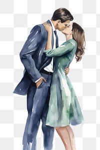PNG A couple kissing adult suit white background. AI generated Image by rawpixel.