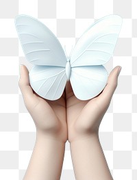 PNG Butterfly hand holding adult. AI generated Image by rawpixel.