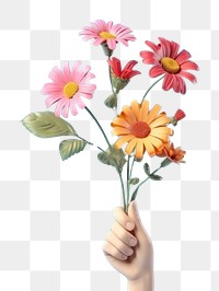 PNG Flowers holding petal plant. AI generated Image by rawpixel.
