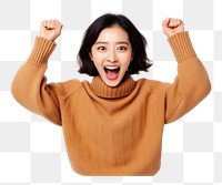 PNG Sweater excitement happiness gesturing. AI generated Image by rawpixel.