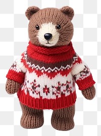 PNG  Bear toy sweater knitted. AI generated Image by rawpixel.
