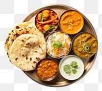 PNG  Indian food plate meal white background