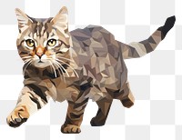 PNG Running tabby cat animal mammal pet. AI generated Image by rawpixel.