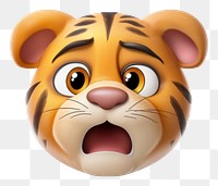 PNG Tiger crying emoji cartoon. 