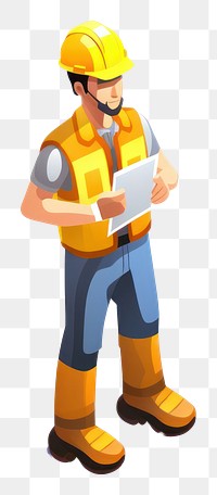 PNG Construction worker isolated hardhat helmet bricklayer. AI generated Image by rawpixel.