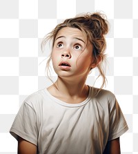 PNG Girl standing up surprise portrait photo. 