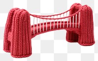 PNG  Knitted cute toy knitted sweater bridge. AI generated Image by rawpixel.
