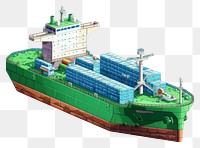 PNG Cargo ship isolated watercraft vehicle boat. AI generated Image by rawpixel.