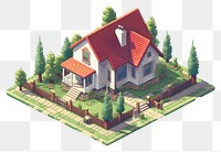 PNG Simple american suburb house architecture building plant. AI generated Image by rawpixel.