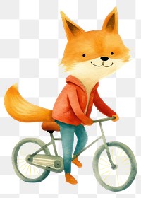 PNG Bicycle vehicle cycling fox. AI generated Image by rawpixel.
