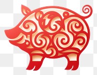 PNG Pig chinese zodiac symbol red. AI generated Image by rawpixel.