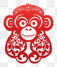 PNG Chinese zodiac monkey symbol red. AI generated Image by rawpixel.