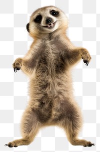 PNG Happy smiling dancing meerkat wildlife mammal animal. AI generated Image by rawpixel.