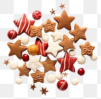PNG  A christmas candy gingerbread dessert cookie. AI generated Image by rawpixel.