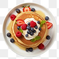 PNG  A cute pancake blueberry fruit plate