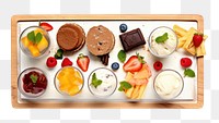 PNG Dessert plate food refreshment. AI generated Image by rawpixel.
