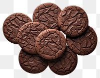 PNG Dark chocolate soft cookies dessert biscuit food. AI generated Image by rawpixel.