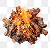 PNG  Campfire bonfire wood white background. AI generated Image by rawpixel.