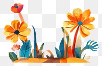 PNG yellow flower, paper craft element, transparent background