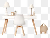 PNG  Modern working kids table furniture chair white. AI generated Image by rawpixel.