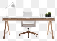 PNG  Modern working table furniture computer chair. AI generated Image by rawpixel.