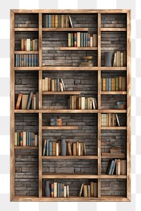 PNG  Furniture bookcase backgrounds bookshelf. AI generated Image by rawpixel.