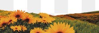 PNG Landscape mountain flower sunflower. AI generated Image by rawpixel.