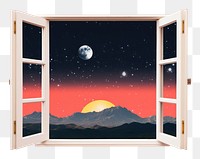 PNG Window astronomy nature night. AI generated Image by rawpixel.
