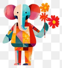 PNG flower elephant, animal paper craft, transparent background