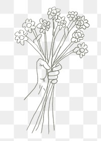 PNG  Drawing sketch flower plant. AI generated Image by rawpixel.