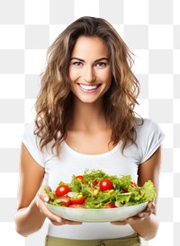 PNG Women eating salad cheerful smiling adult. 