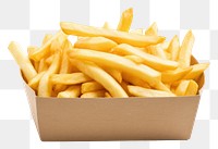 Food paper fries white background