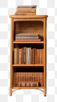 PNG  Furniture bookcase bookshelf wood. AI generated Image by rawpixel.