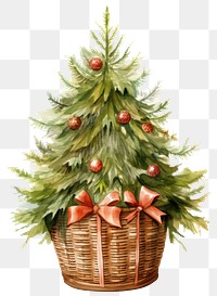 PNG Christmas basket plant tree. AI generated Image by rawpixel.