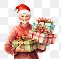 PNG Mrs Claus gift christmas cheerful. 