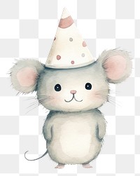 PNG  Mouse wearing party hat animal cute rat