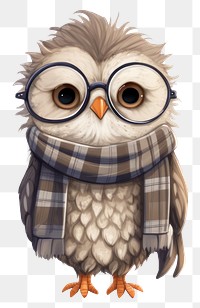 PNG  Owl wearing glasses animal bird cute. AI generated Image by rawpixel.