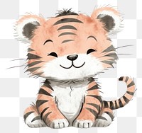 PNG  Baby tiger animal drawing mammal. AI generated Image by rawpixel.