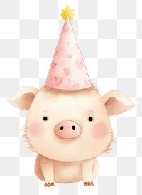 PNG  Pig wearing party hat animal cute representation. AI generated Image by rawpixel.