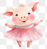 PNG  Pig ballet animal mammal cute. AI generated Image by rawpixel.